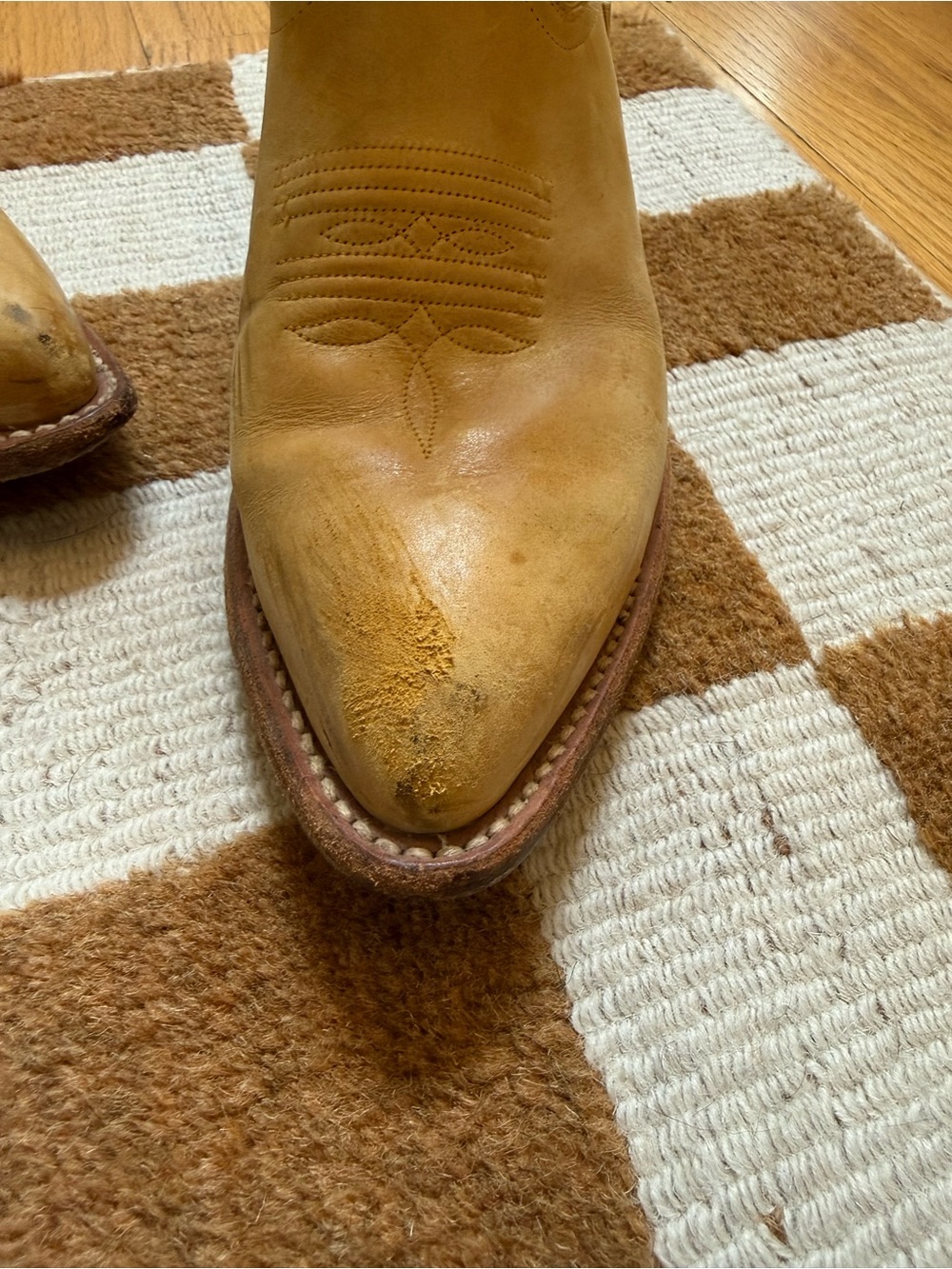 Frye Honey Tan Leather Western Cowboy Boots - Picture 3 of 12